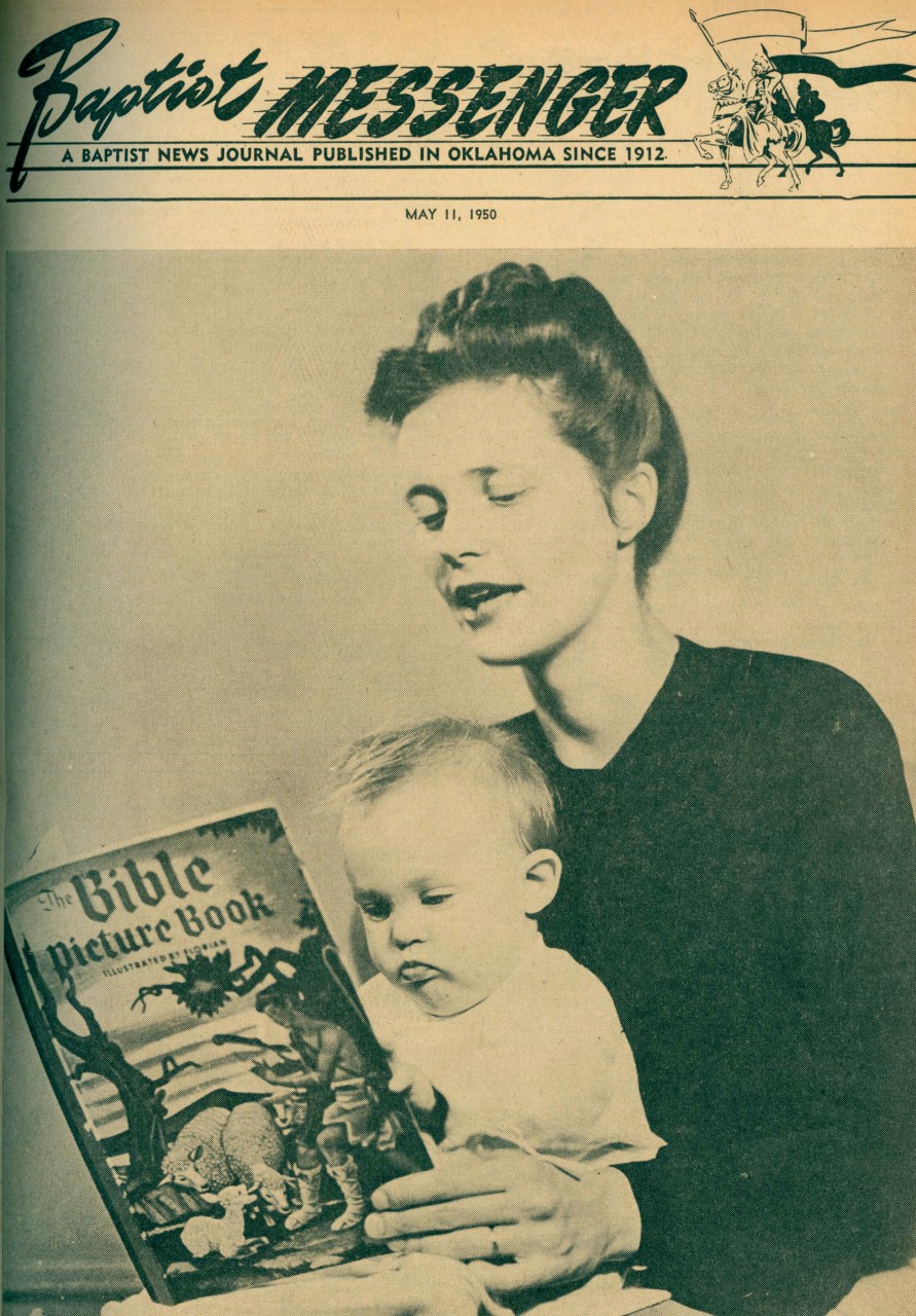 Larry Merideth makes his “debut” with the Baptist Messenger in 1950, as he and his mother were on the cover of the May 11 edition promoting Mother’s Day. 