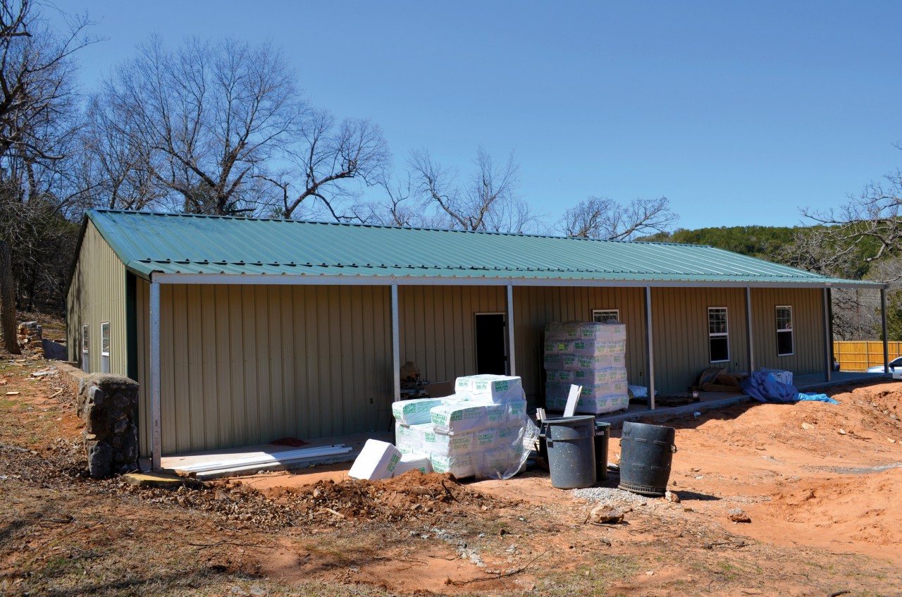 The new 2,100-square-foot CrossTimbers office/caretaker’s residence contains three bedrooms and two bathrooms, plus two offices and a small workroom.