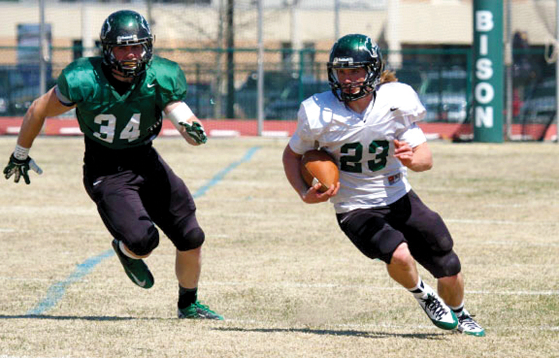 Dawson Myers, 23, led the OBU White team with 12 carries for 61 yards.