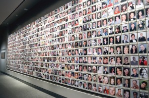 A wall displays the photos of victims of the attacks, putting “faces” to the tragedy.
