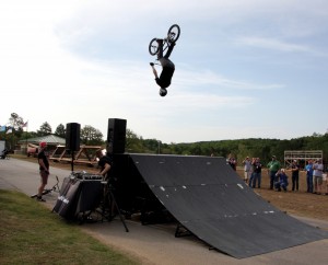 BMX/stunt bikers performed Friday afternoon.