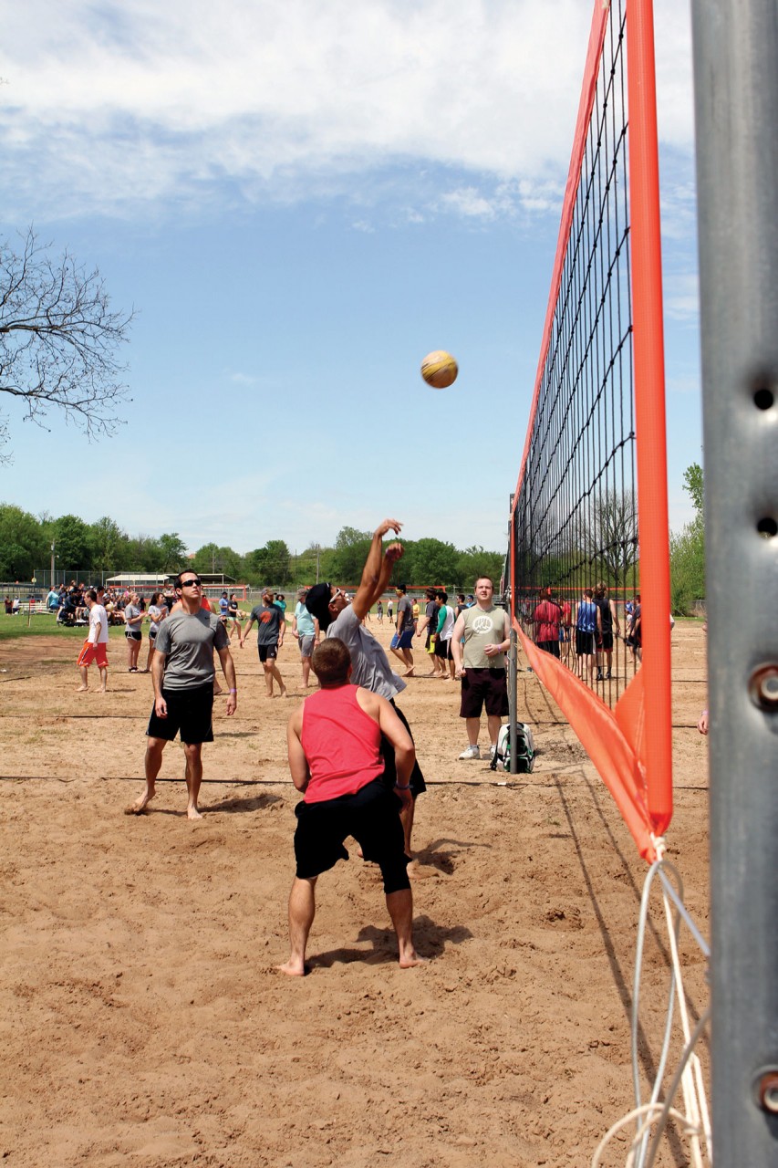 Young Adults played in a volleyball tournament Saturday afternoon (Photo: Tiffany Zylstra)