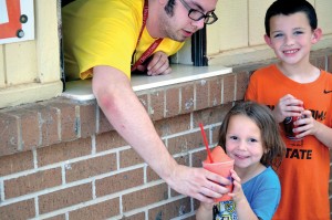 Gabby Davis from Weleetka, First received one of the first Icees served at Falls Creek this summer (Photo Chris Doyle)