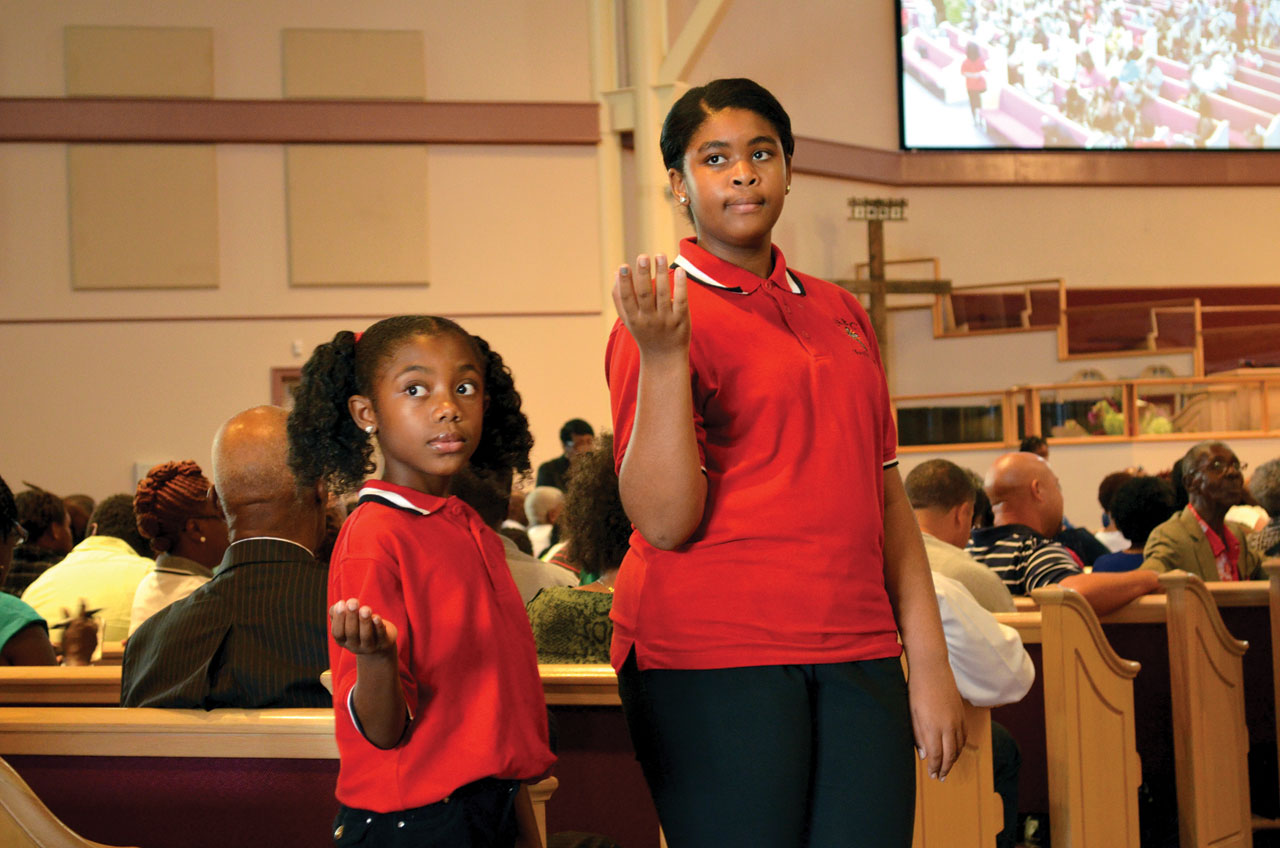 It was “Children’s Day,” and youth served as ushers, helping attendees find seats. (Photo: Bob Nigh)