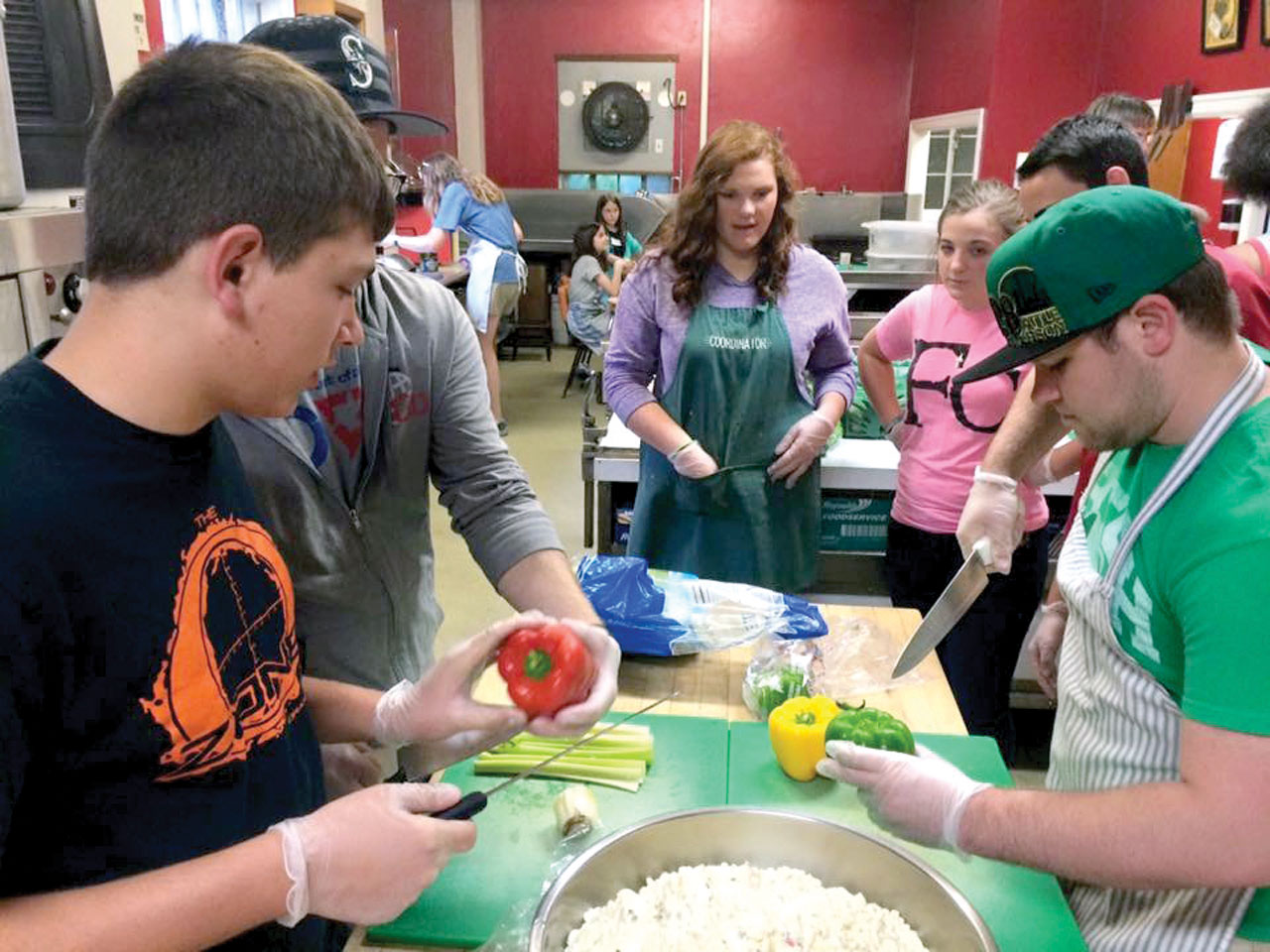Portland team helps church prepare a meal for people in need (Photo: Provided)