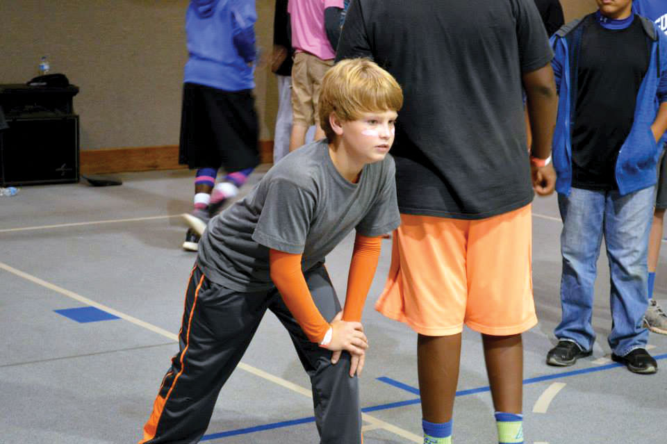 A dodgeball participant is ready to play during a 5th Quarter at Guthrie, First Southern (photos: provided)