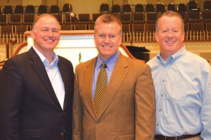 New BGCO Officers for 2016, from left, are Hance Dilbeck, pastor of Oklahoma City, Quail Springs, president; Richard Stillwell, pastor of Walters, First, first vice president; and Jeff Moore, pastor of Altus, First, second vice president (Photo: Bob Nigh)