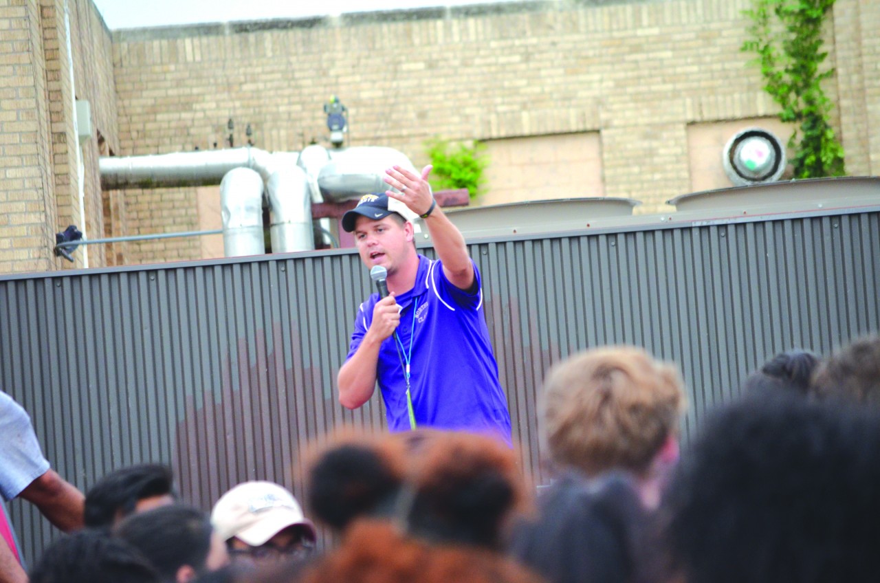 Northwest Classen soccer coach Matt Ross introduces all the coaches and athletes;