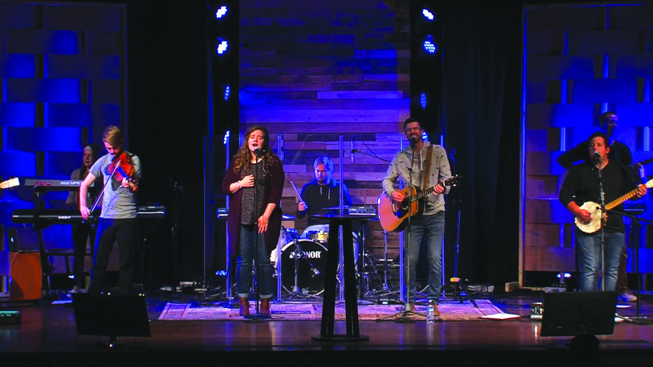 The Cody Dunbar Band leads worship during main services.