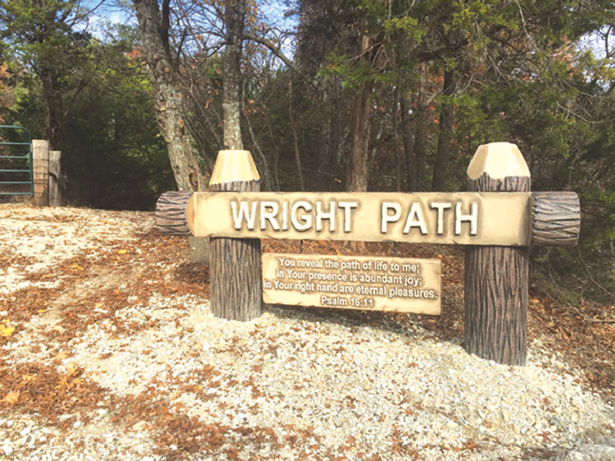 The Wright Path and Wright Place at Falls Creek were dedicated in honor of Jonathan Wright