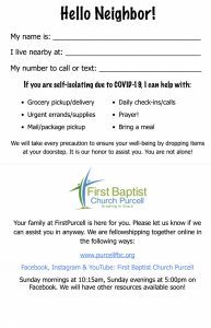 Oklahoma Baptist churches find ways to be neighborly amid COVID-19 crisis - Baptist Messenger of Oklahoma 1